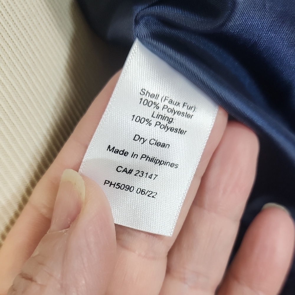 Talbots Blue Plush Vest High Collar - Picture 6 of 7